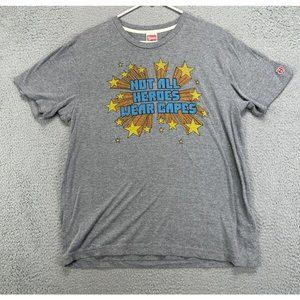 Homage Shirt Adult Large L Gray Not All Heroes Wear Capes Short Sleeve Tee Mens